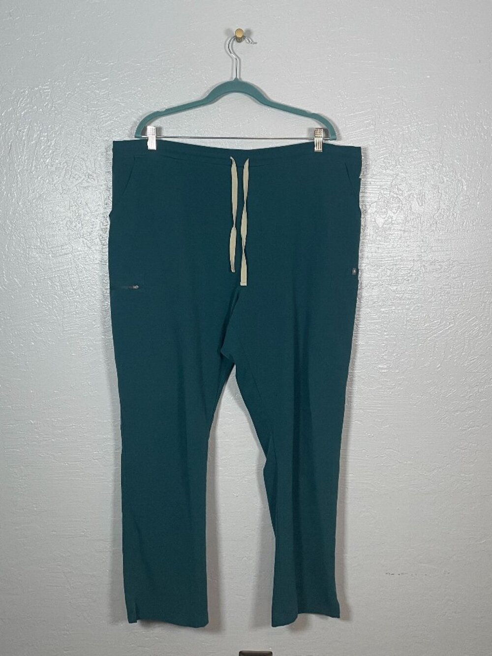 Figs Women Plus Size XXL Caribbean Blue Yola Skinny Scrub Pants Drawstring